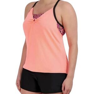 ZeroXposur Ladies Light Weight 4-Way Stretch Solid 2For Top Swimsuit - Scallop S